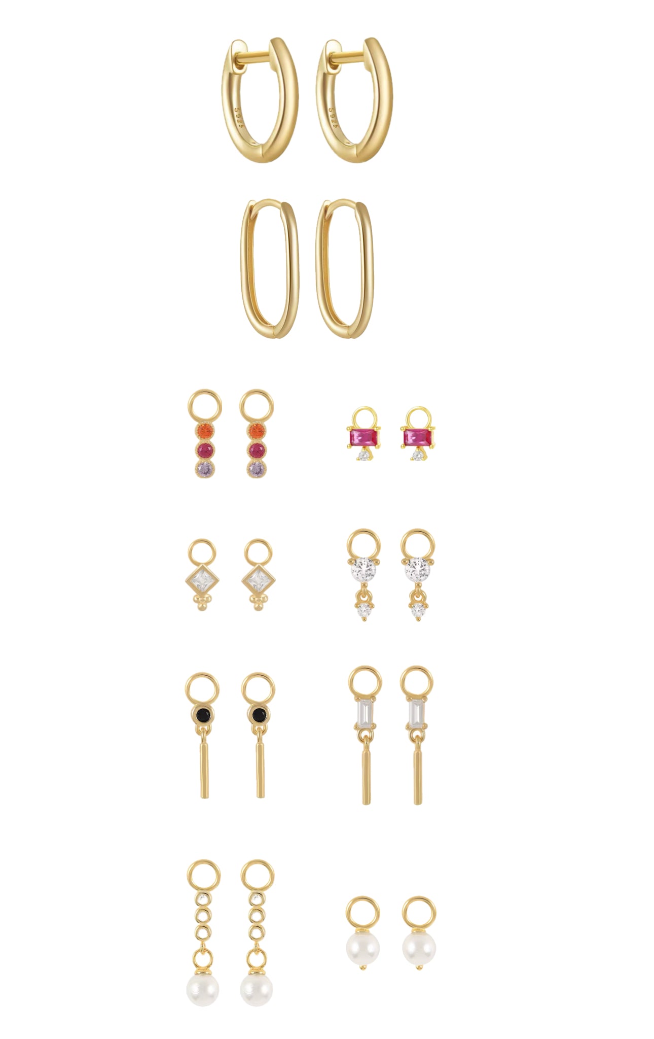Classic Hoop Earrings Set (2 Pairs)