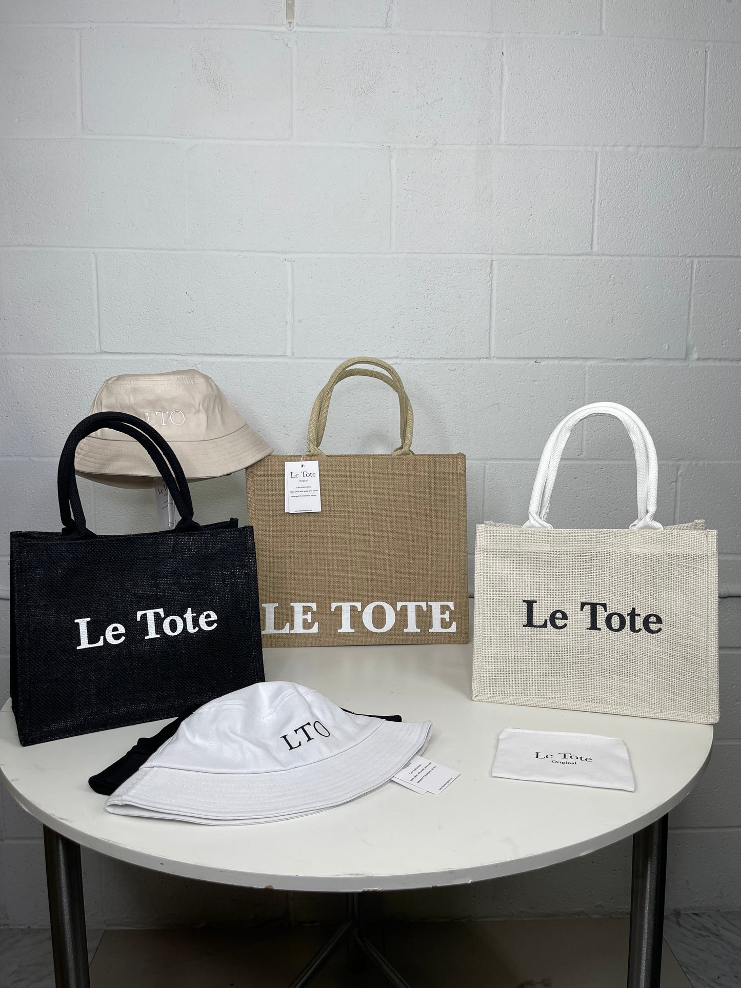 White Jute Tote Bag (small)