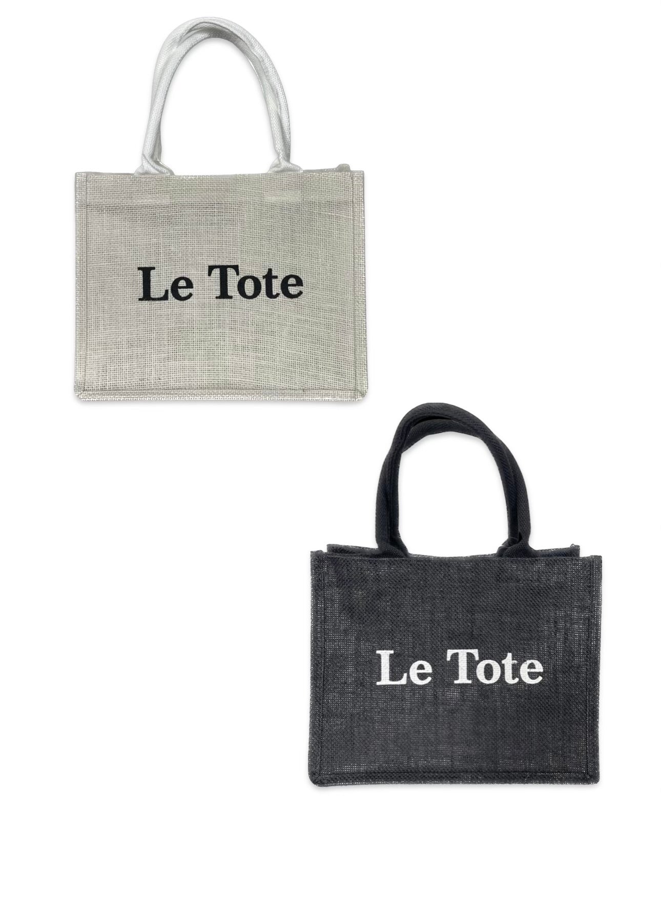 LTO Mini Jute Tote – Black with White Print