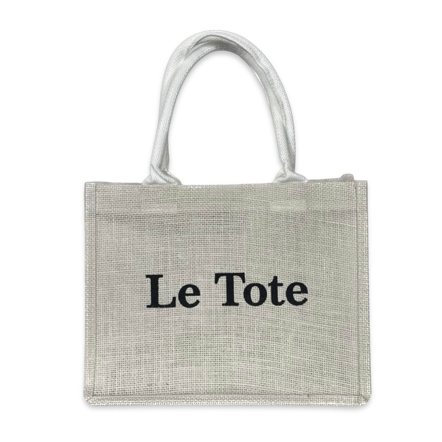 White Jute Tote Bag (small)