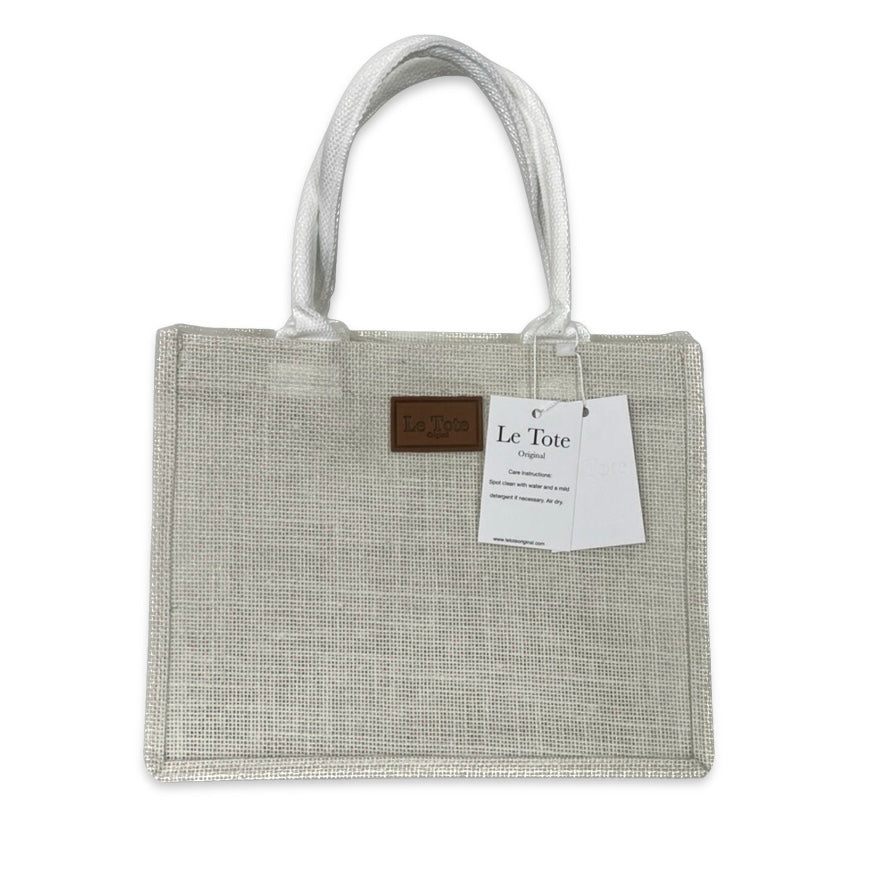 White Jute Tote Bag (small)